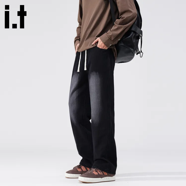 i.t:fivecm美式潮流牛仔裤男2025新款秋冬季百搭水洗男款直筒裤子