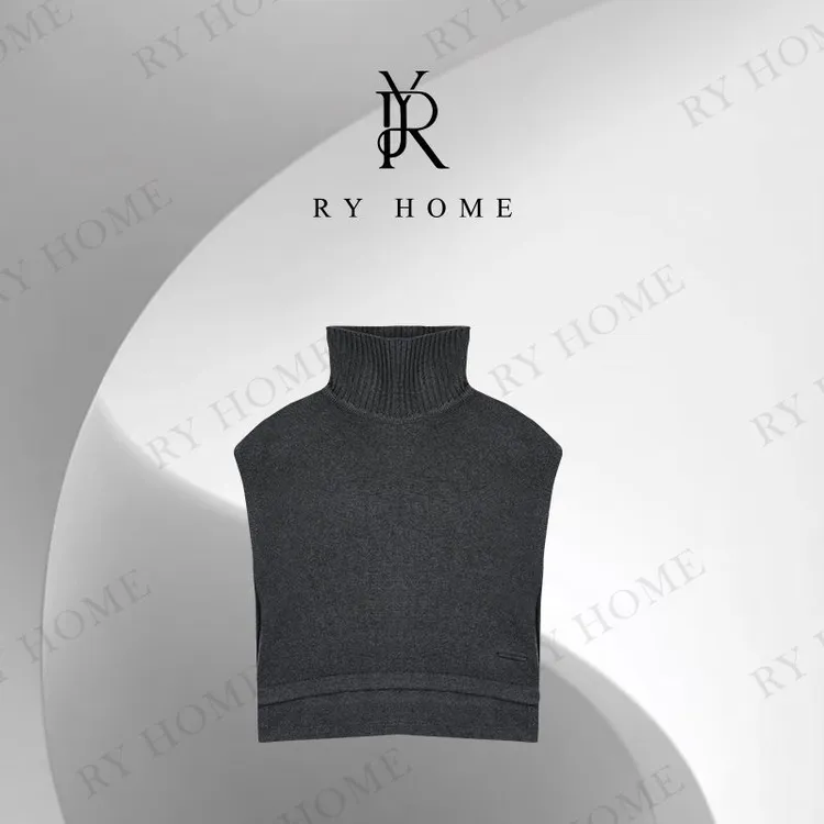 【容雨RYHOME】秋冬羊毛螺纹高领无袖盆领针织马甲253MJ1619