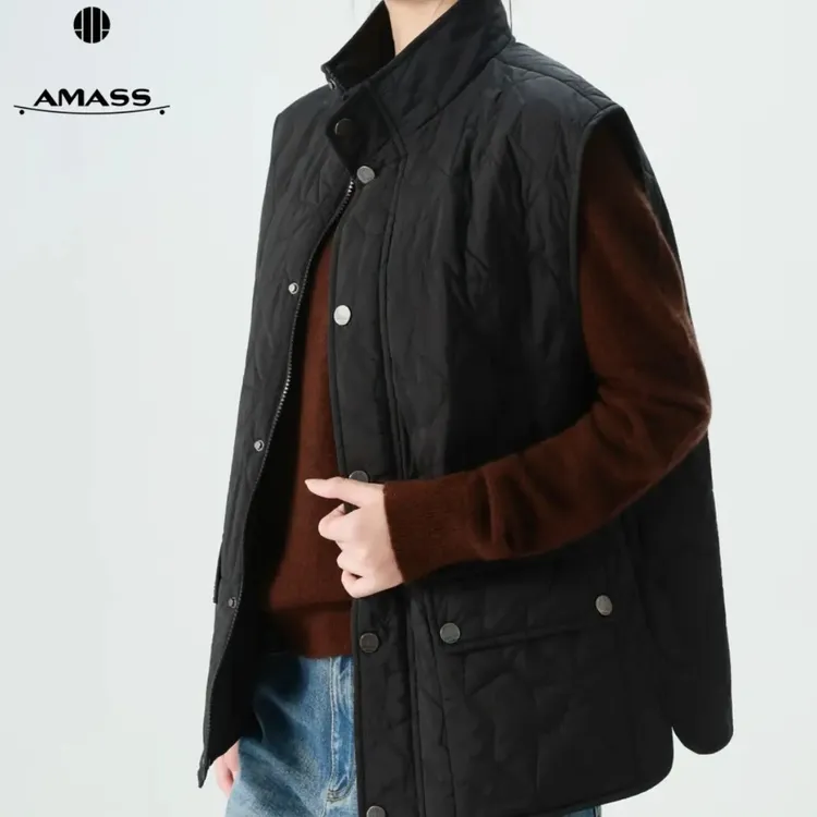 AMASS/阿玛施新款540071时尚潮流休闲立领百搭新雪丽棉服马夹女