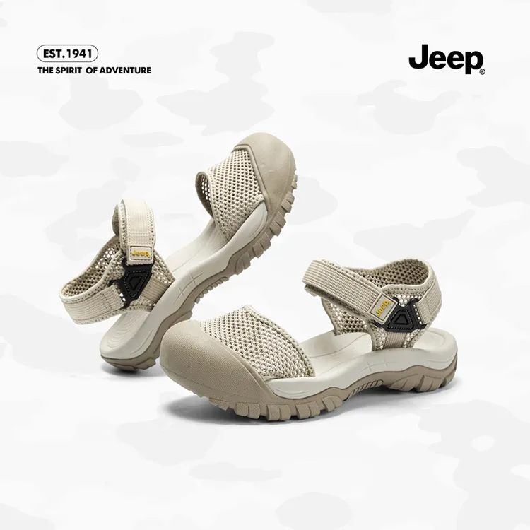 【Jeep/吉普】罗马凉鞋运动沙滩舒适鞋子凉靴透气厚底中跟防滑夏季 