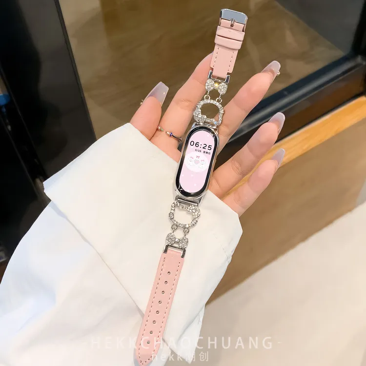 UhADa适用小米手环10表带高级感KT镂空钻猫小米9手环表带千金感