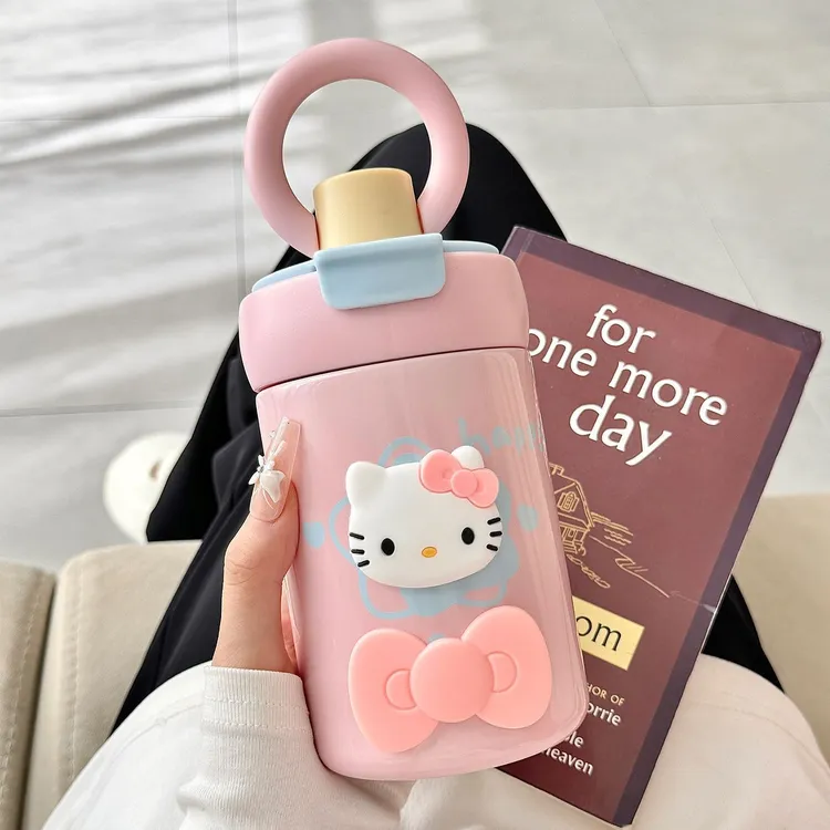 hellokitty高颜值保温杯女生可爱大容量学生双饮咖啡杯便携随行杯