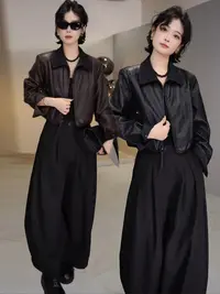2025秋季新款高级感巨好看的翻领气质减龄百搭撞色短款秋衣外套女