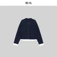 和与｜撞色拼接设计绵羊毛针织开衫H53LD557L