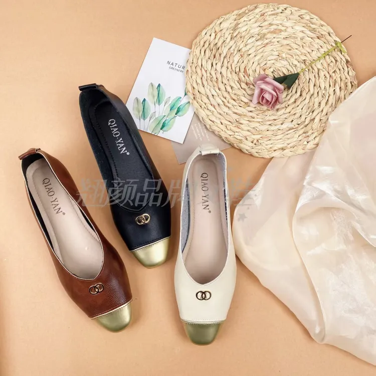 [品牌力荐]春夏上新舒适尖头浅口透气复古法式百搭单鞋127