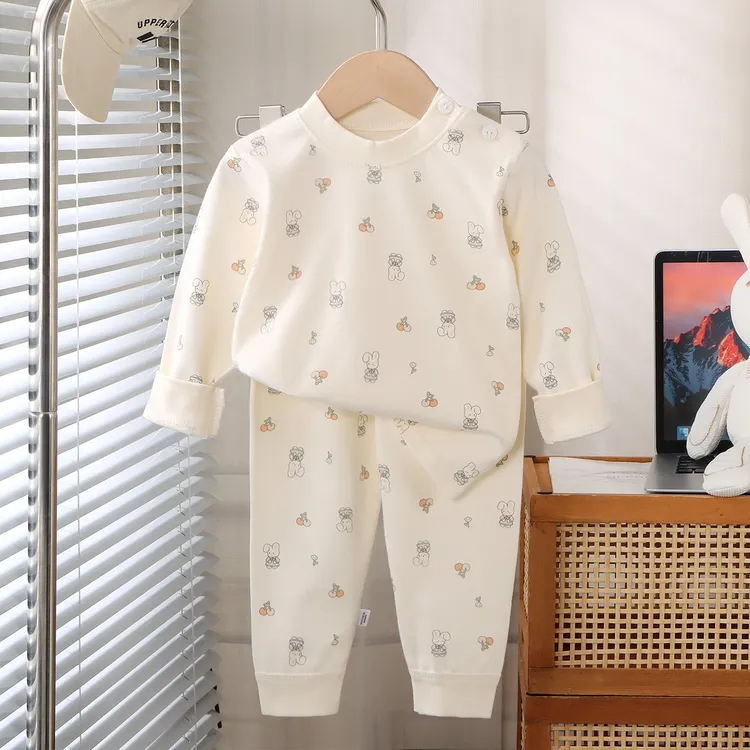 新款女童男童宝宝儿童秋裤分体秋衣套装婴儿纯棉套装保暖