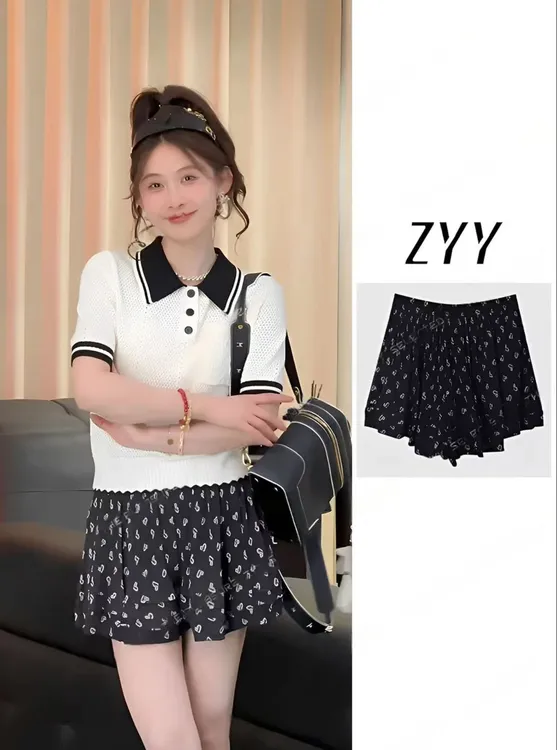 ZYY【暗蕾星跃】2025S/S新品碎花减龄休闲显瘦短裤女X25CDK0127