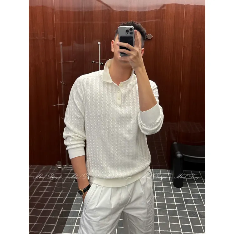 MBNL-F「Twist Cable工艺」秦磊男装100棉扭花针织polo衫LL-WSY1140