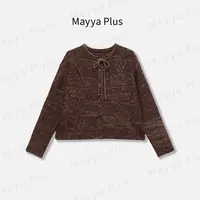 【乌木拿铁】Mayya Plus麦芽定制气质显瘦流光风针织开衫32536581