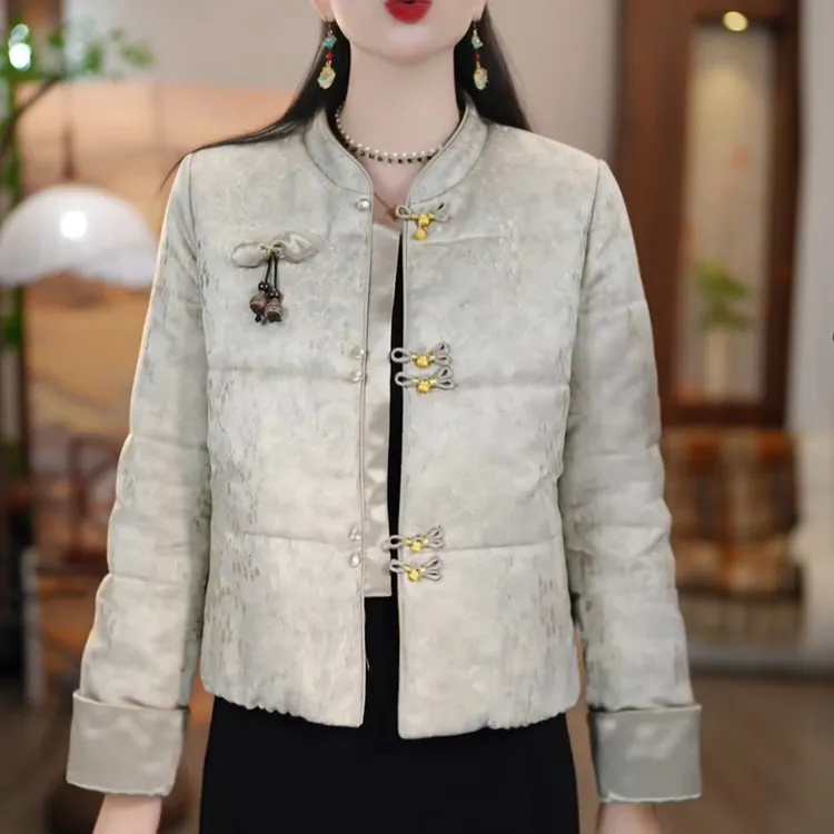 2025年新款妈妈秋冬季短款棉服外套女气质新中式国风女装棉衣棉袄