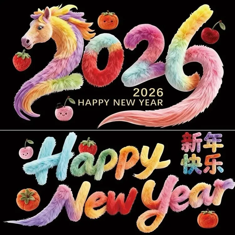 【到手2装】马年仿毛绒印花窗花贴春节玻璃装饰静电贴乔迁氛围窗贴