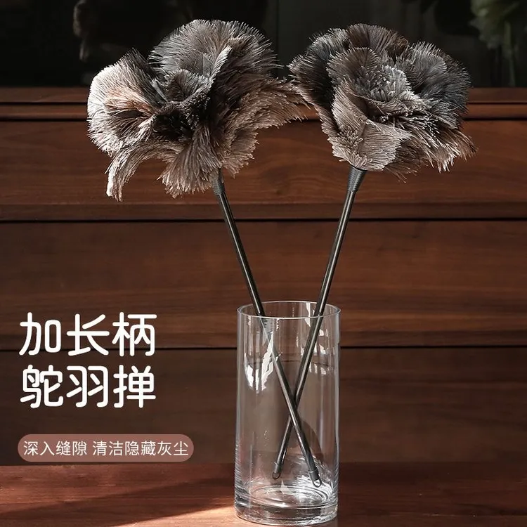 静电除尘掸子鸵鸟毛掸子鸵鸟毛逗猫棒家庭打扫家用鸡毛掸子