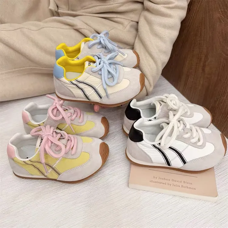 儿童运动鞋2025春夏季男女童复古舒适德训鞋马卡龙色休闲鞋童鞋潮