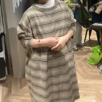 慵懒针织条纹卫衣裙