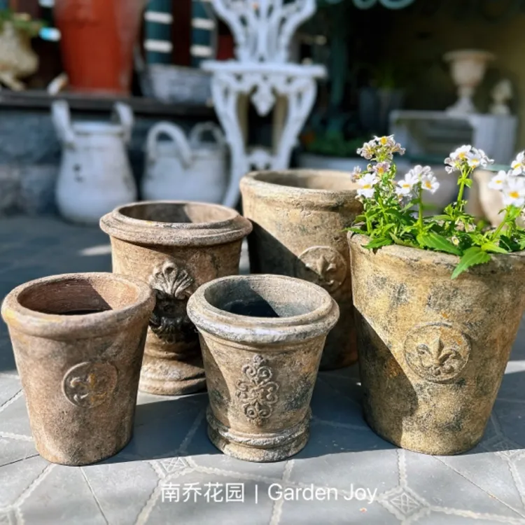 【南乔花园】欧式怀旧系列 外贸粗陶盆复古花盆花器