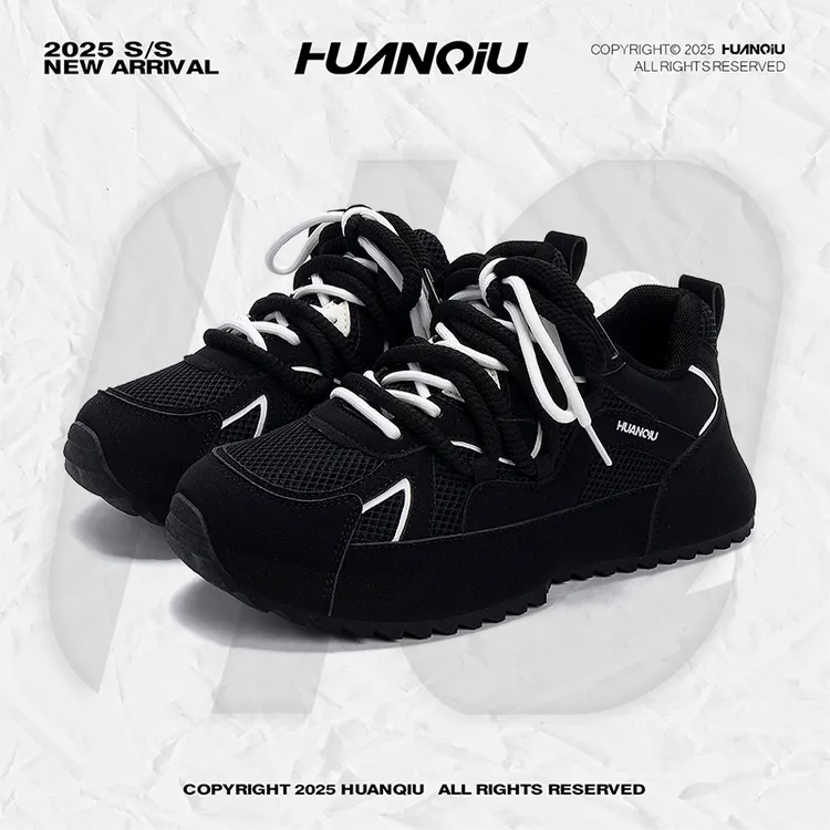 环球休闲老爹鞋男款2025新款秋季痞帅男鞋暗黑风百搭厚底增高潮鞋