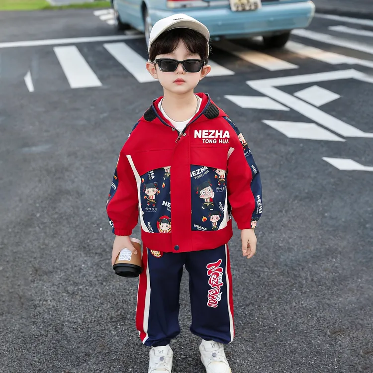 哪吒儿童服装男童外套秋季套装2025新款男孩春秋连帽眼镜哪咤衣服