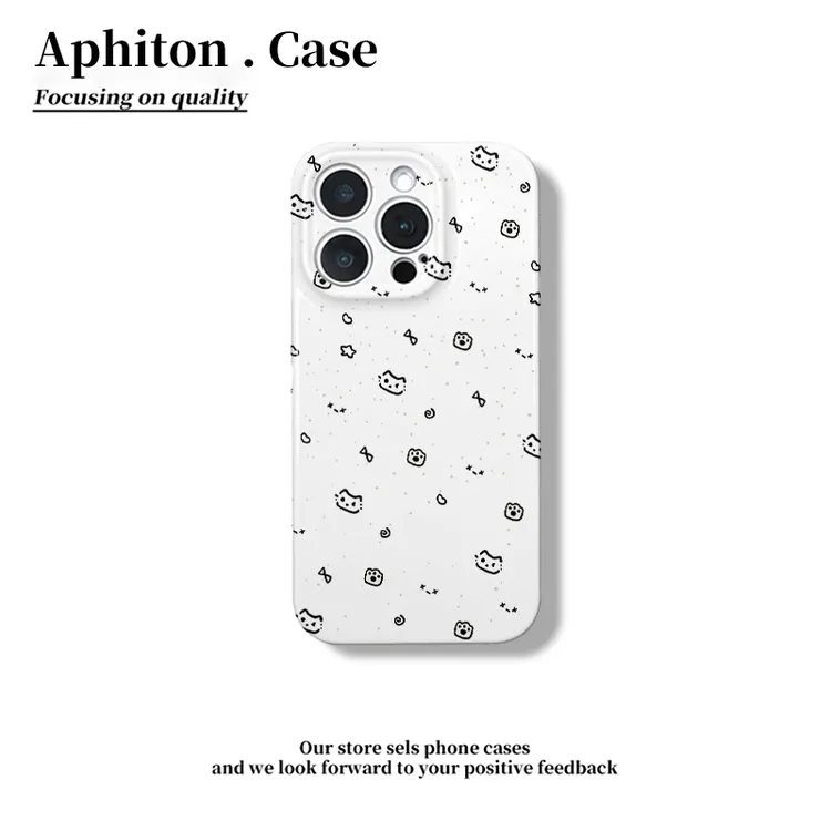 奥菲顿涂鸦星星猫咪适用苹果16菲林硬手机壳华为P70vivoppo小米15