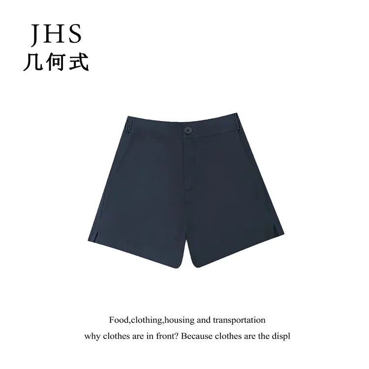 LC135-亚麻天丝阔腿裤中腰夏季直筒裤短裤百搭阔腿运动休闲风短裤