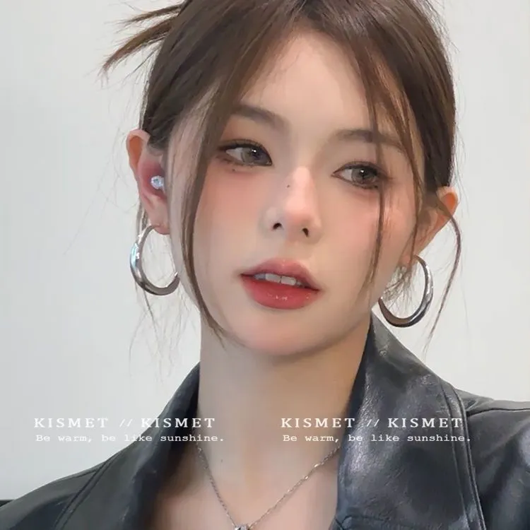 合金耳饰 经典简约耳环复古通勤耳饰冷淡风气质耳圈女925银耳钉