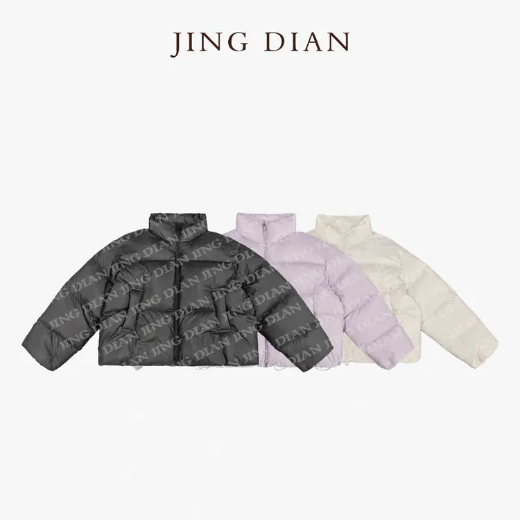 【JING DIAN】小立领极简三色90白鸭绒短款羽绒服  保暖秋冬休闲