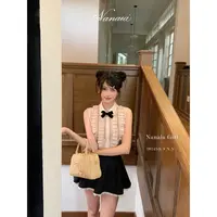 甜水仙 莓莓千金 千金套装花边无袖背心高腰蓬蓬裙纱质花边两件套
