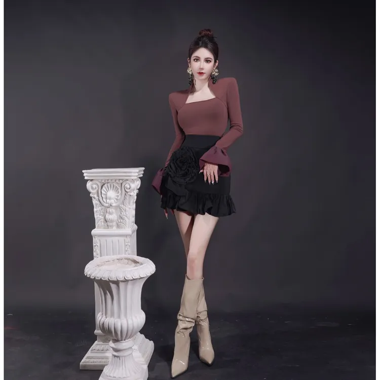 【星姐推荐】星原创高级定制【黑桃皇后】设计师百搭轻奢名媛修身上衣