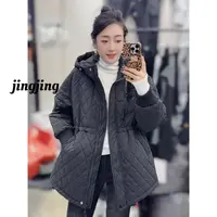 秋季新款休闲百搭连帽收腰棉服(2208)