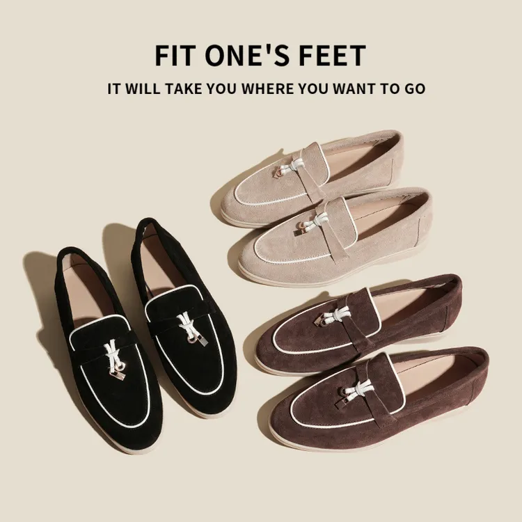 【LP乐福鞋】乐福鞋软底软面低帮圆头真皮鞋豆豆鞋休闲平底鞋子女