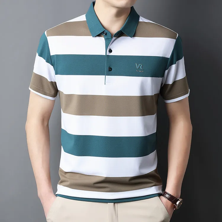 POLO衫男短袖2025夏季新款修身通勤翻领爆款男装网红中年韩版百搭