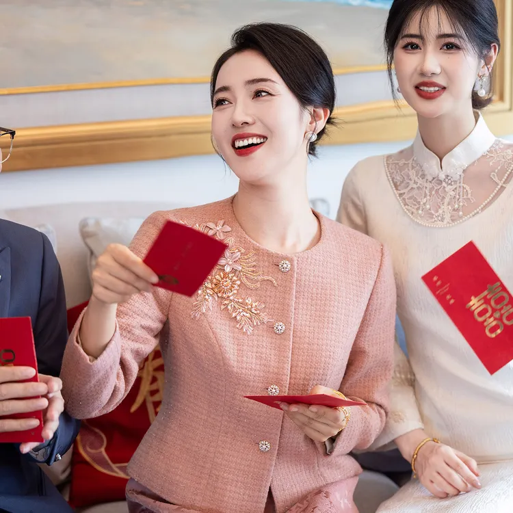 蕾蒂若喜婆婆喜妈妈春秋冬七分袖高级感高档礼服1600