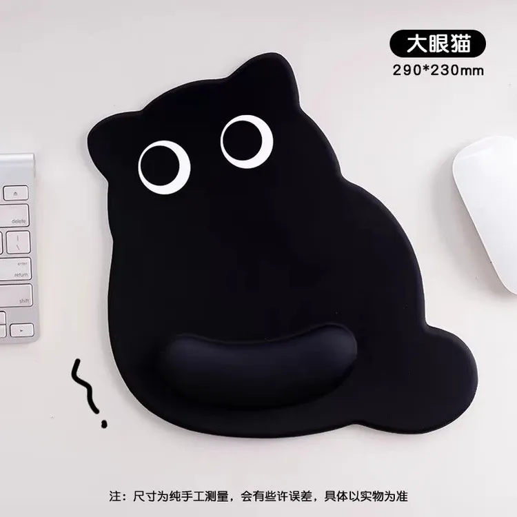 可爱无语猫护腕鼠标垫女生护手腕小号便携电脑办公室桌面垫防滑