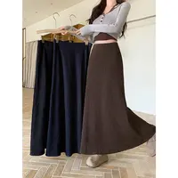 2025秋装新款胖mm大码女复古高腰显瘦a字中长款半身裙鱼尾裙36136