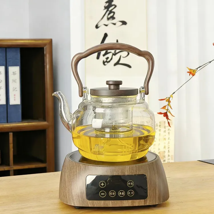 （展会福利）木纹大元宝电陶炉➕木盖高升蒸煮提梁壶高硼硅