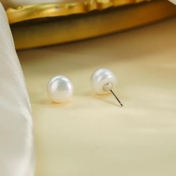 【小北严选】S925银淡水珍珠耳钉14-25H74X355【多样性发一件】约10mm