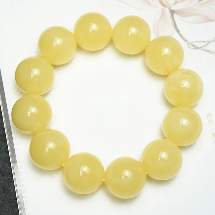 蜜蜡手串男士【20+mm同料】天然原矿无优化焦皮料满浓蜡妖花收藏级