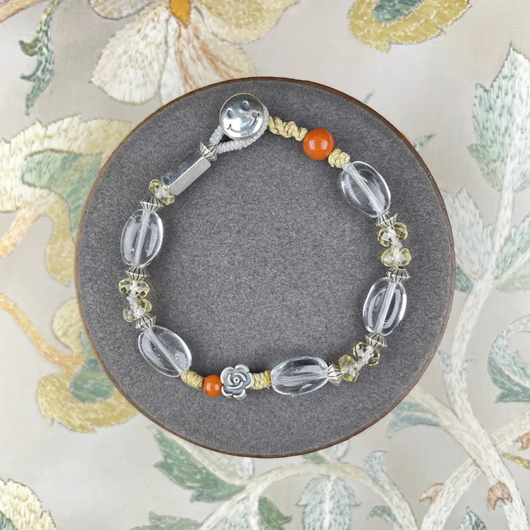 925银木质手链 925银手链 原创手工编织 民族