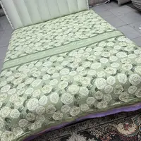 莫小柔宽边床盖《绿色玫瑰》2米✕2.3米