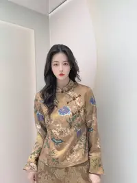 九月  如花   新款秋季显瘦气质新中式带修身上衣