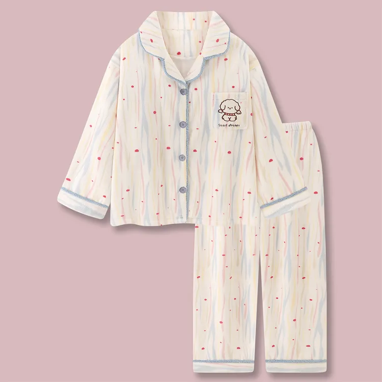 『甜境小狗』甜美冬天睡衣女款冬季新款加厚加绒法兰绒保暖家居服