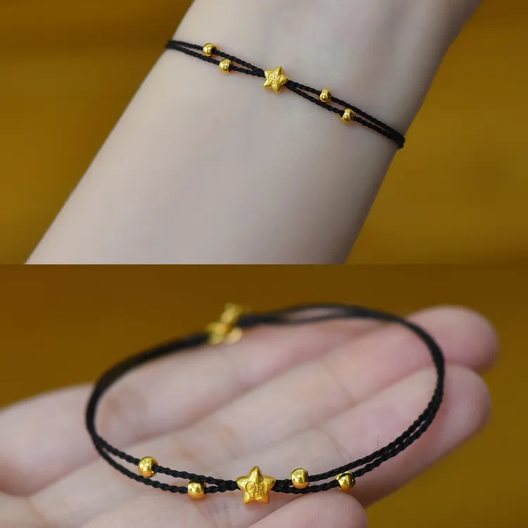 手链 「幸运小福星」金色福星双层叠戴百搭幸运闺蜜二人手链 