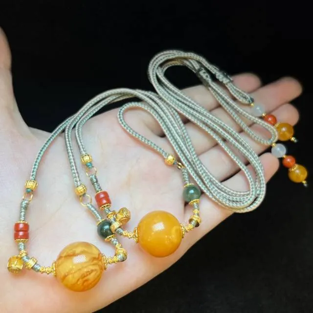 【云上叙】 V84768-M  蜜蜡项链-多样性发一件-18mm（甄选）