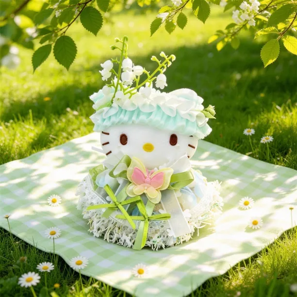 正版hello kitty包包挂件绿叶仙踪花仙子可爱甜美包包挂饰