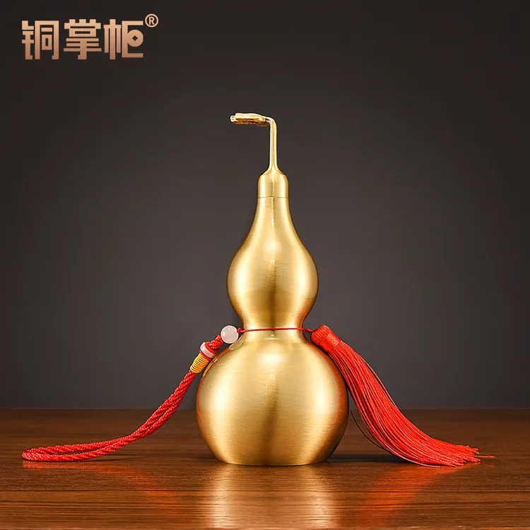 铜掌柜铜葫芦摆件八卦开口空心铜葫芦挂件纯铜家居玄关办公室摆设