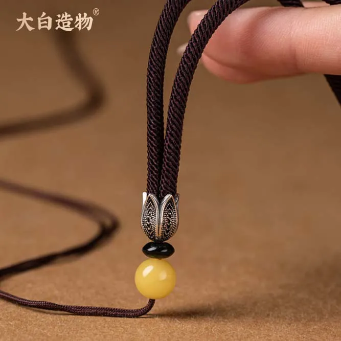 手工编织古法百搭时尚款挂脖挂件项链高档脖挂绳吊坠镶嵌吊坠绳