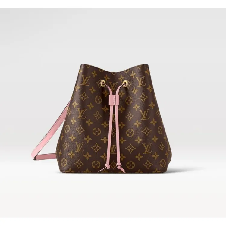 99新 LouisVuitton/路易威登 林林 LV老花NEONOE粉桶中号水桶包