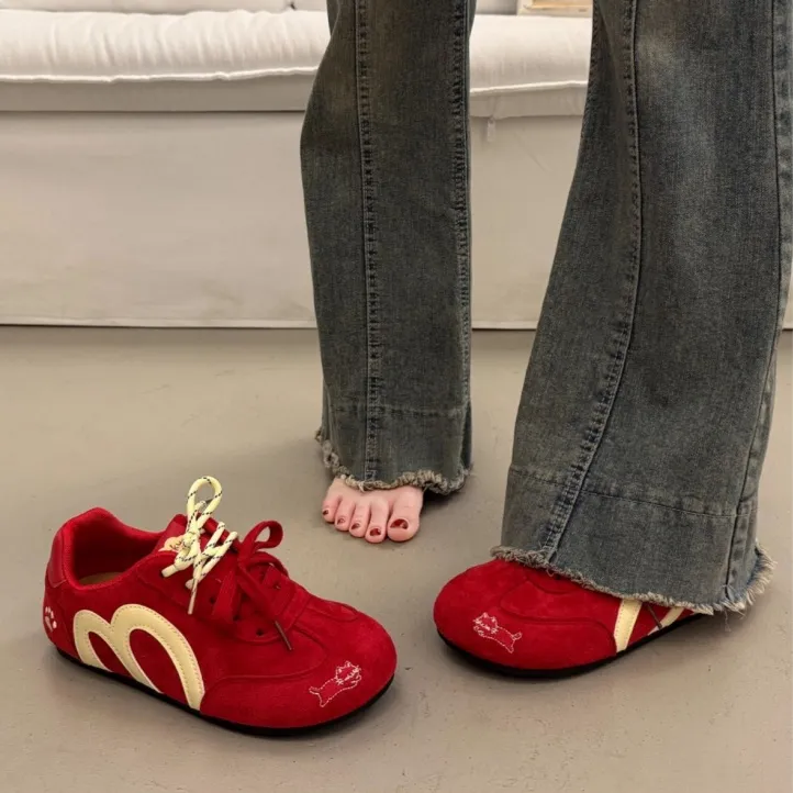 爆款百搭小众厚底板鞋女款德训阿甘鞋2025新款轻便休闲运动面包鞋