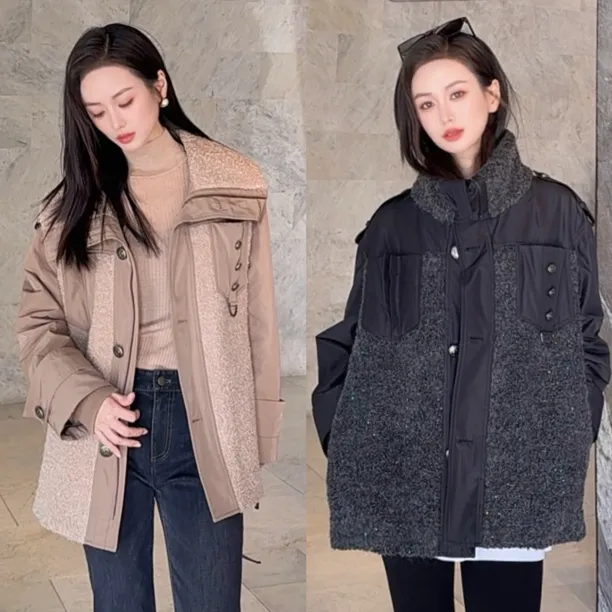 AMASS/阿玛施秋冬新款复古老钱风时尚百搭新雪丽棉服女 540007