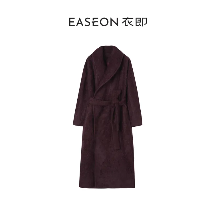 衣即「拥雪 」100牦牛绒法式翻领毛呢大衣秋冬中长款外套YP5ADY5038