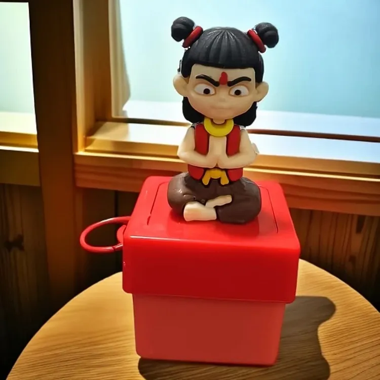 哪吒发声发光语音解压钥匙扣魔童脑海传奇按压发声创意包包挂饰品